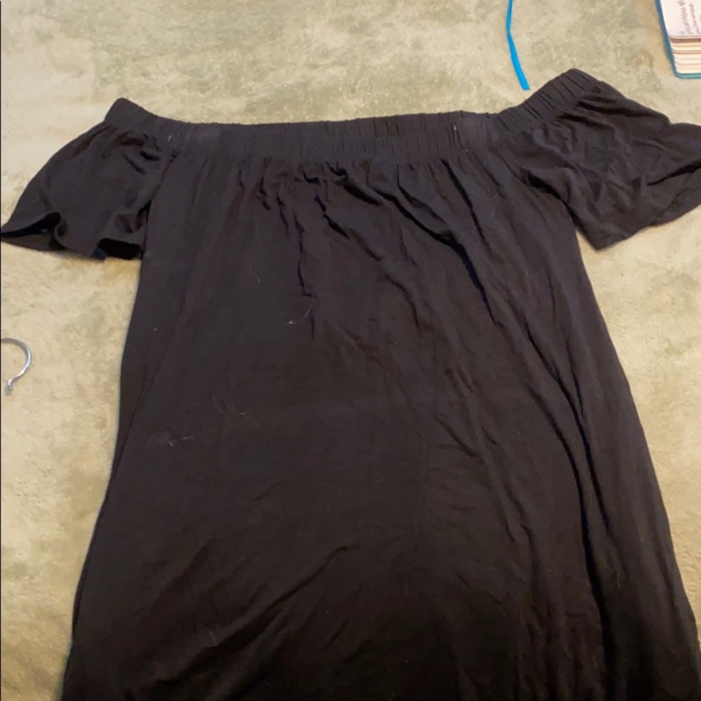 black off the shoulder dress